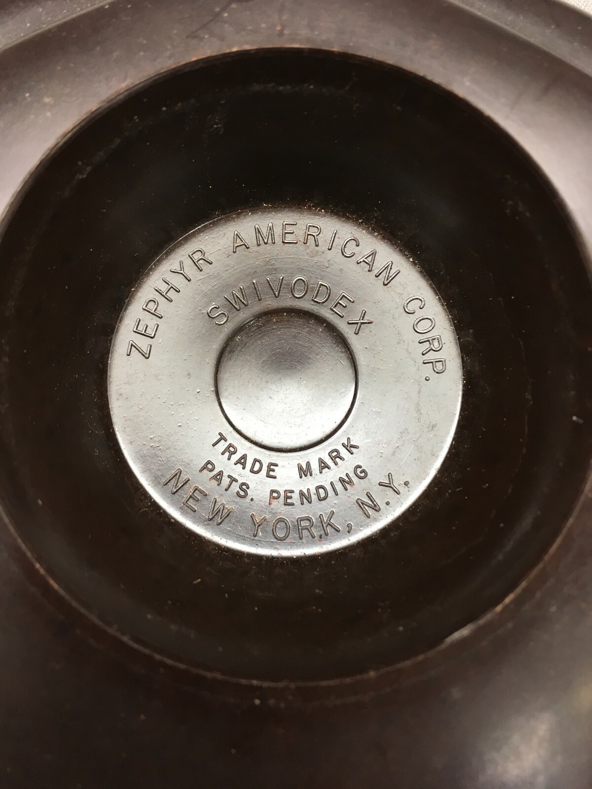 Vintage Zephyr American Corp Swivodex Ink Well Art Deco Bakelite Glass {DD465}