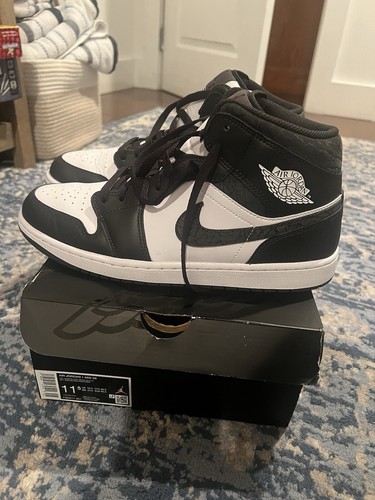 Air Jordan 1 Mid SE Size 11.5 Off Noir/White/Black/Black | eBay