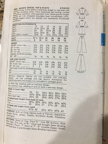 Lot of 3 Vintage 1960-1970s Butterick Size 10 Sewing Patterns Bell Bottom Pants!