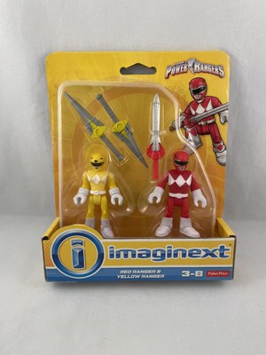Mighty Morphin Imaginext Red Yellow Ranger Mini Figure 2-Pack NEW