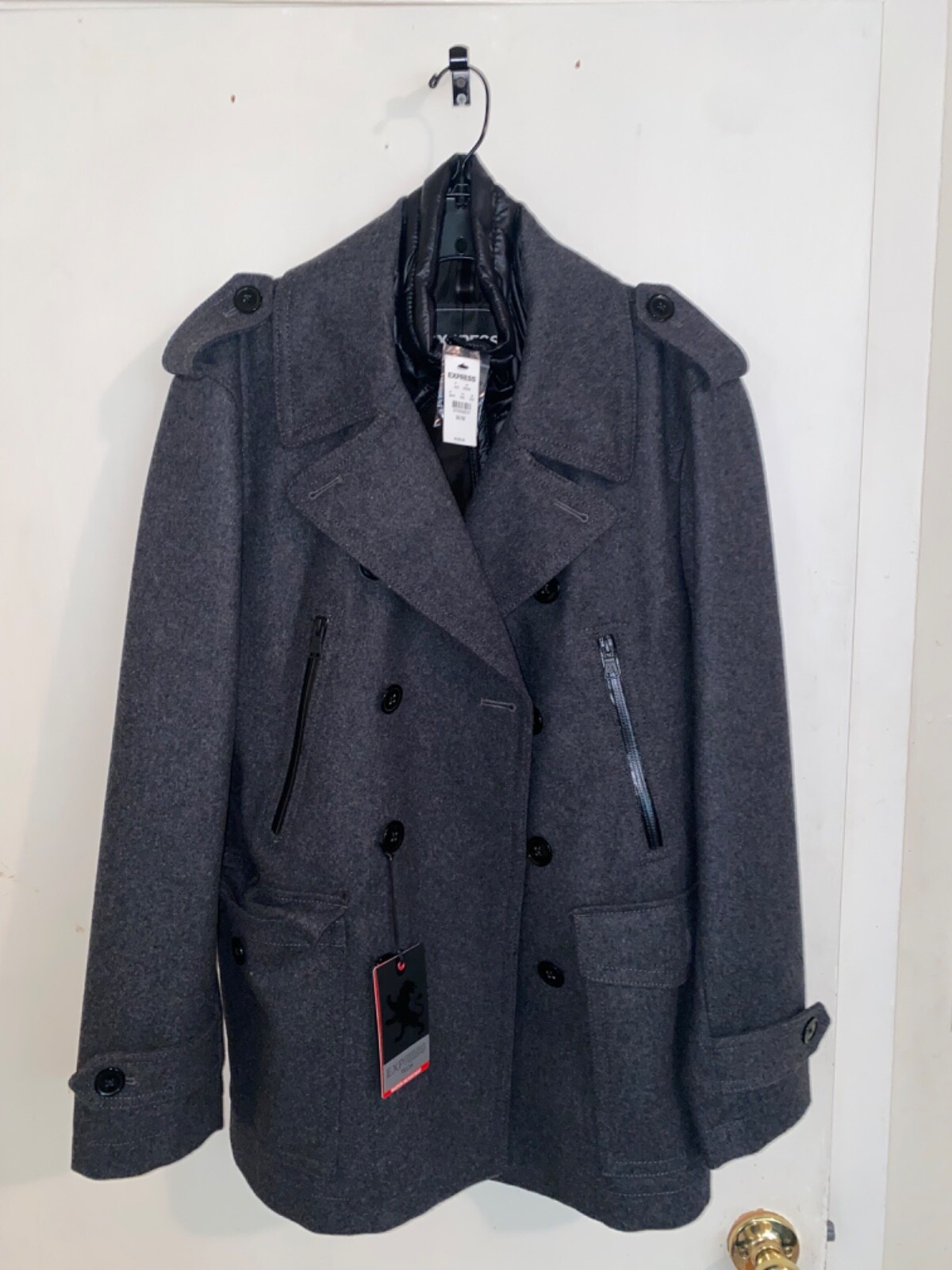 Brand New Express Men Peacoat Medium Grey Water Resistant | eBay