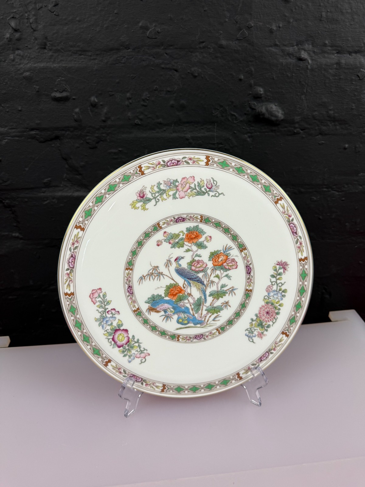 Wedgwood Kutani Crane Gold Rim Domed Cake / Gateau 28 cm Wide 2 Available