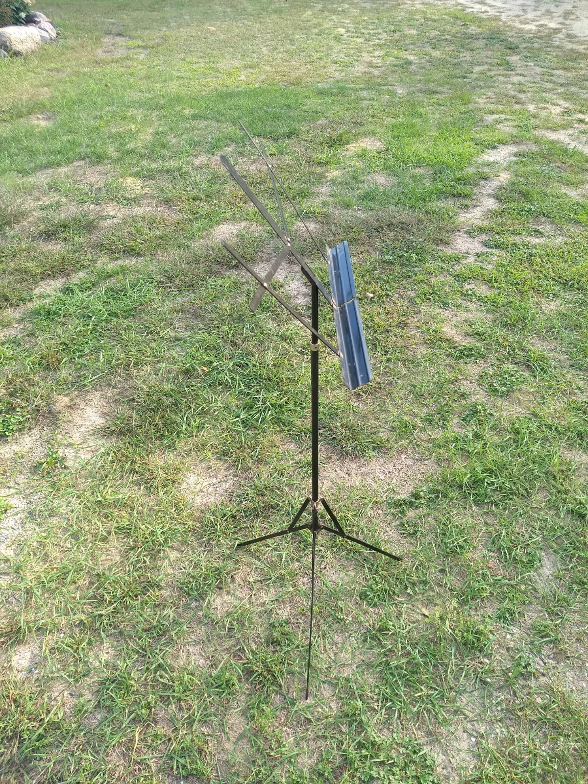Vintage folding black metal music stand