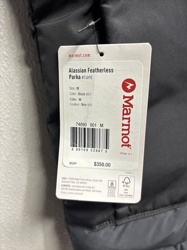 Pre-owned Marmot Alassian Featherless Puffer Mens Parka Medium Black Z1b