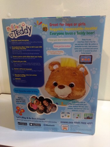 Interactive My Friend Teddy Talking Smart Bear Speaks English & Spanish New