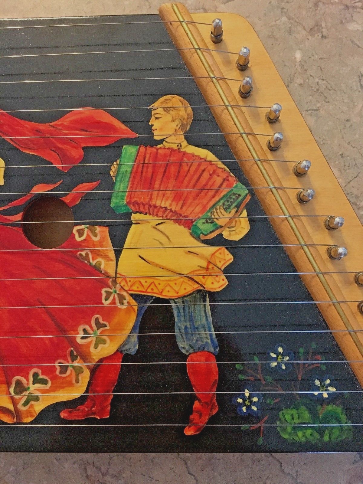 1986 Gulsi Russian Zither Belaruise Lap Harp With Fitted Music Cards Org Box