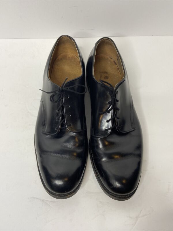INTERNATIONAL SHOE CO. size 10.5 R Black Oxford Military formal dress shoes 1987