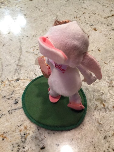 Annalee Easter Doll Girl With Eggs Basket Bunny Suit - 1995 Pink Closed  Eyes