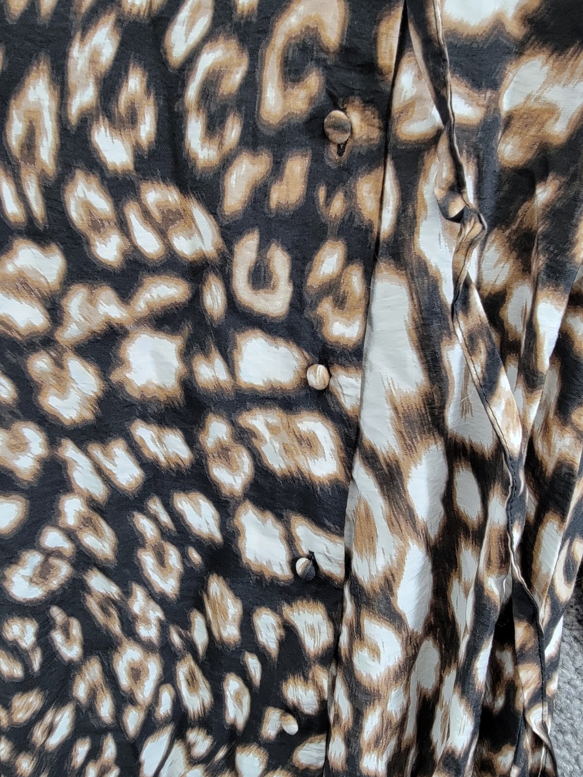Vero Moda Josie Rika Shirt Dress Women's XS Brown Multi Button Tie Closure L/S - Picture 10 of 19