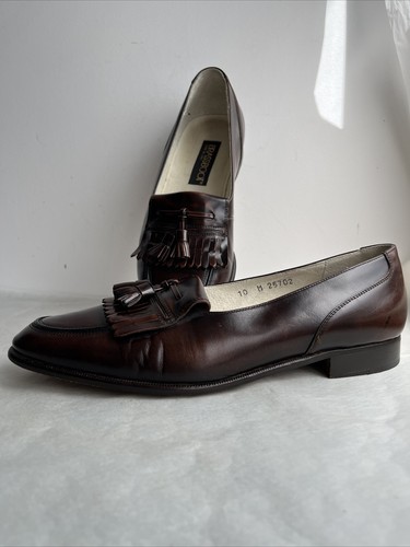Brass‎ Boots Tassel Kiltie Slip-on Moc Toe Leather Loafers 93438 Brown Men\'s 11M Brass Boots Tassel Kiltie Slip-on Moc Toe Leather Loafers  main image 4