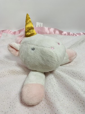 Cloud Island UNICORN LOVEY SECURITY BLANKET white Pink Glitter