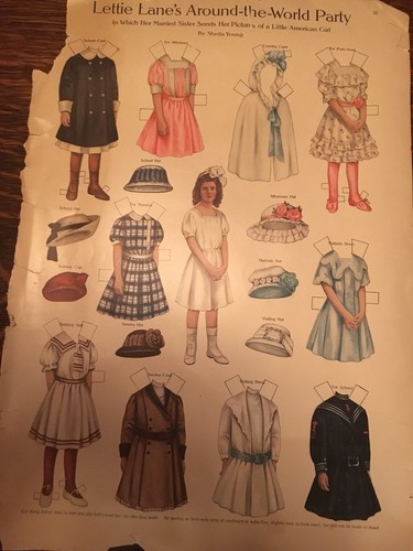 Vintage Paper Dolls 5 Lettie Lane’s Around The World Party By Sheila Young Uncut