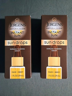 (Lot of 2 )New Jergens Natural Glow Instant Sun Drops (1 fl oz Per Box)