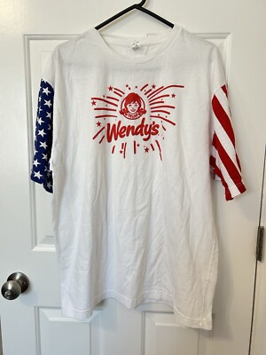 Wendy s Code Five Adult Short Slv Cotton Crew Neck Stars & Stripes T-Shirt 2XL