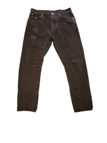 BRUNO CUCINELLI Leisure Fit Jeans Gray/Black Distressed IT