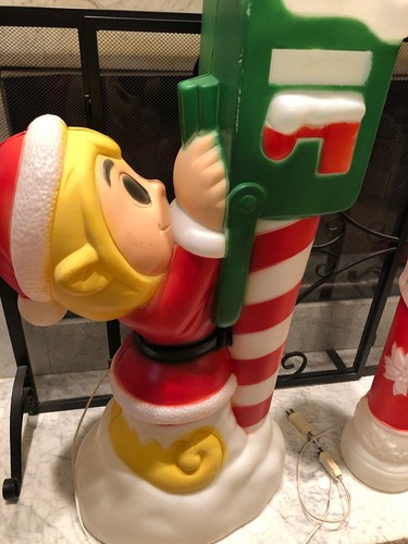 Vintage Empire General Foam Elf & Mailbox Plus Noel Candlestick Blow molds