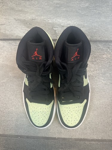 Pre-owned Jordan Air  1 Mid Se 'black Barely Volt' Women's Size 8 [cv5276-003] Half-box In Multicolor
