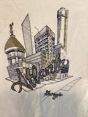 80s M/L Mens VTG Atlanta Georgia single stitch city view tourist t-shirt soft