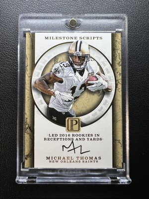 2017 Panini Pantheon Milestone Scripts Michael Thomas On Card Auto /25 Saints 