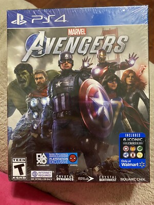 FACTORY SEALED Marvel Avengers PS4/Playstation 4 Includes 6 Iconic Patches