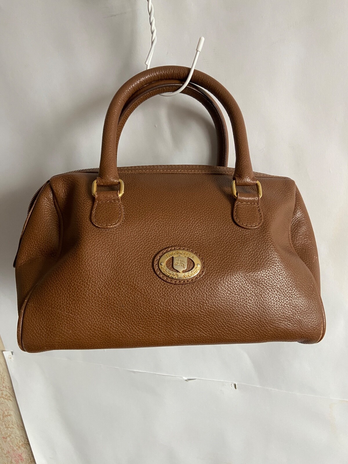 Vintage Burberry Boston Brown Leather Bag Nova Check Archive
