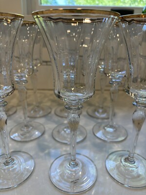 Set Of 4 Vintage Mikasa Jamestown Crystal Goblets W/gold NIB 3 Sets Available