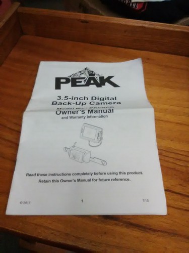 Peak Digital Backup Camera 3.5