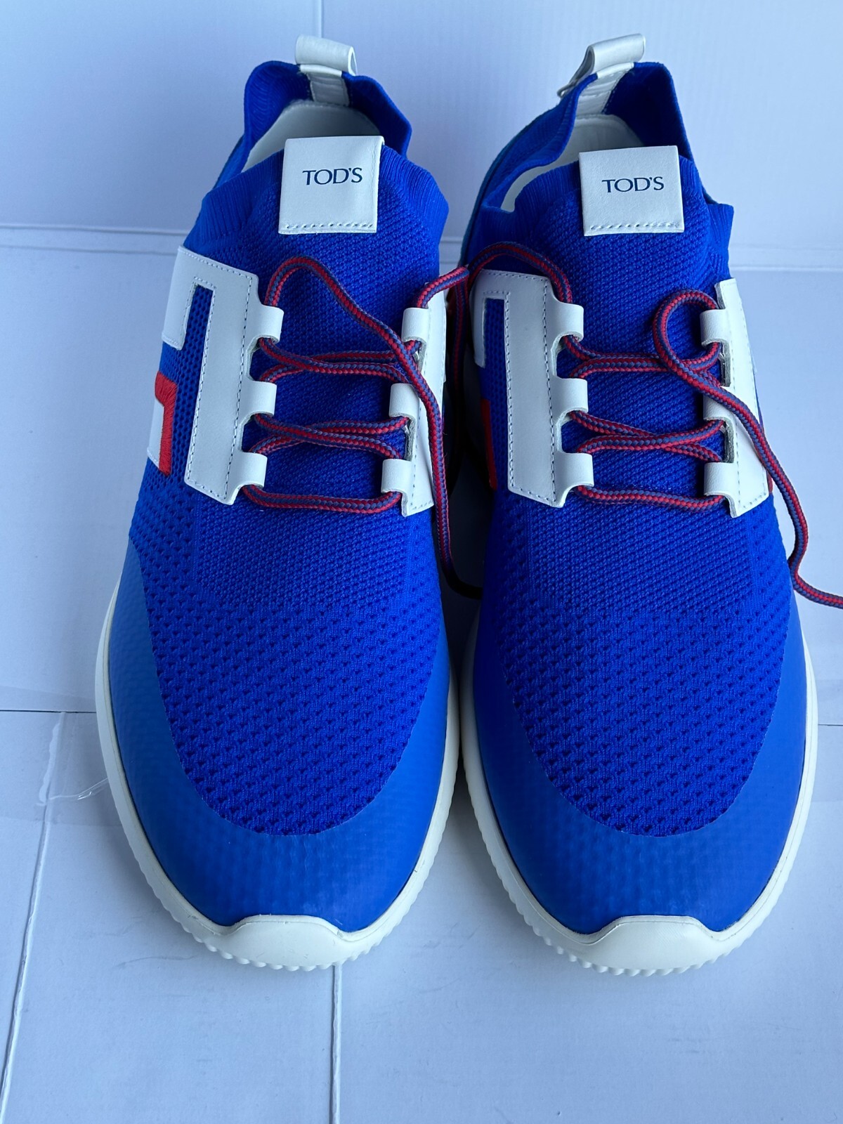 Pre-owned Tod's $875.00  No_code Men's Knit Tech Fabric & Leather Sneakers Size 10us/43eu In Multicolor