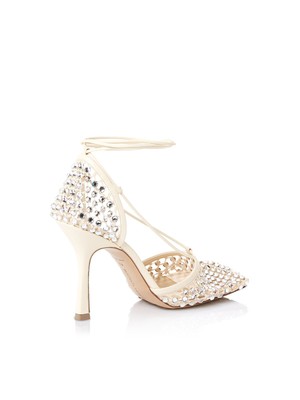 Pre-owned Bottega Veneta Womens Beige Square Toe Stiletto Slip On Pumps Shoes 38