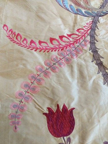 Sanderson Mereville Silk Blend Fabric Remnant in Old Gold/Claret