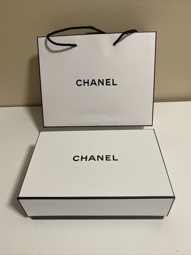 CHANEL Gift Box + Gift Bag SET Authentic Black & White NEW 9 x 5.5 x 3