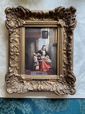 Pieter De Hooch (Hoogh) Framed Portrait Reproduction Woman Peeling Apples, 1683