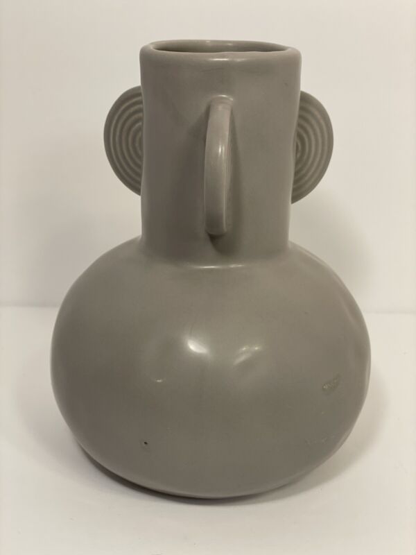 Grey vase mid-century Modern  7” Tall Abstract Statement Vase