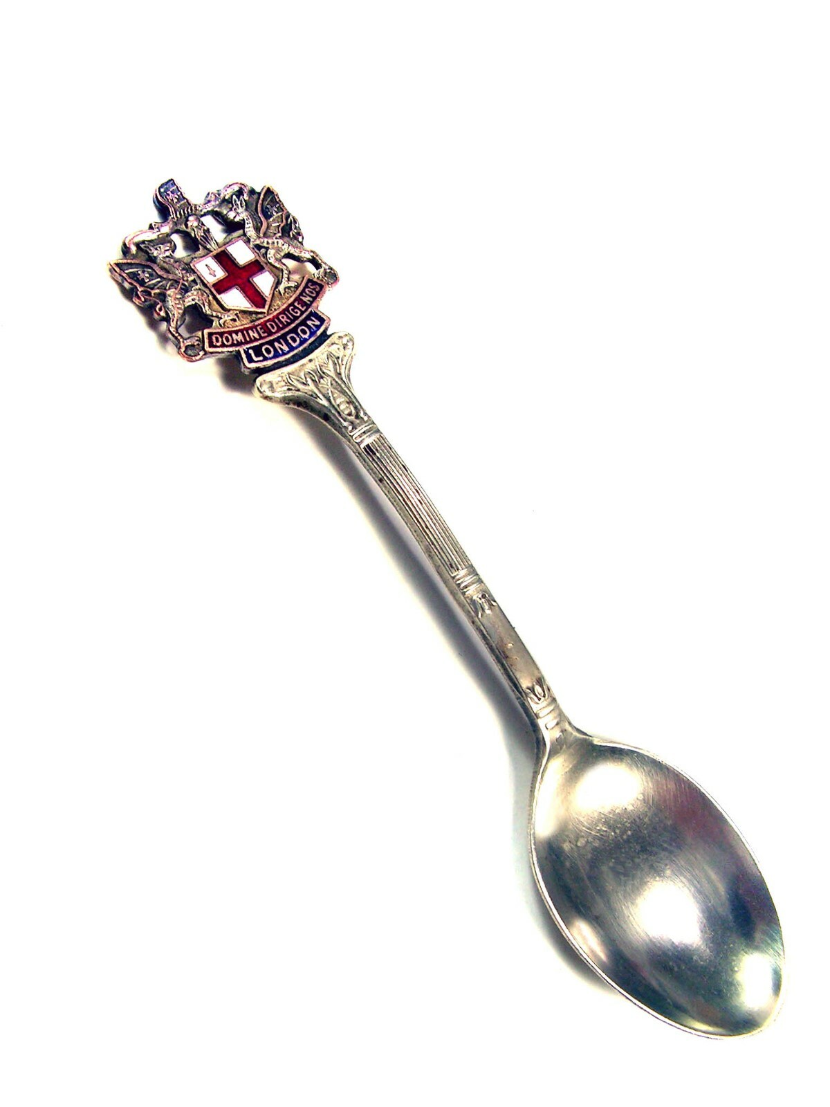 Vintage 5Inch Plated CITY OF LONDON SOUVENIR SPOON, w/ Cloisonne Coat