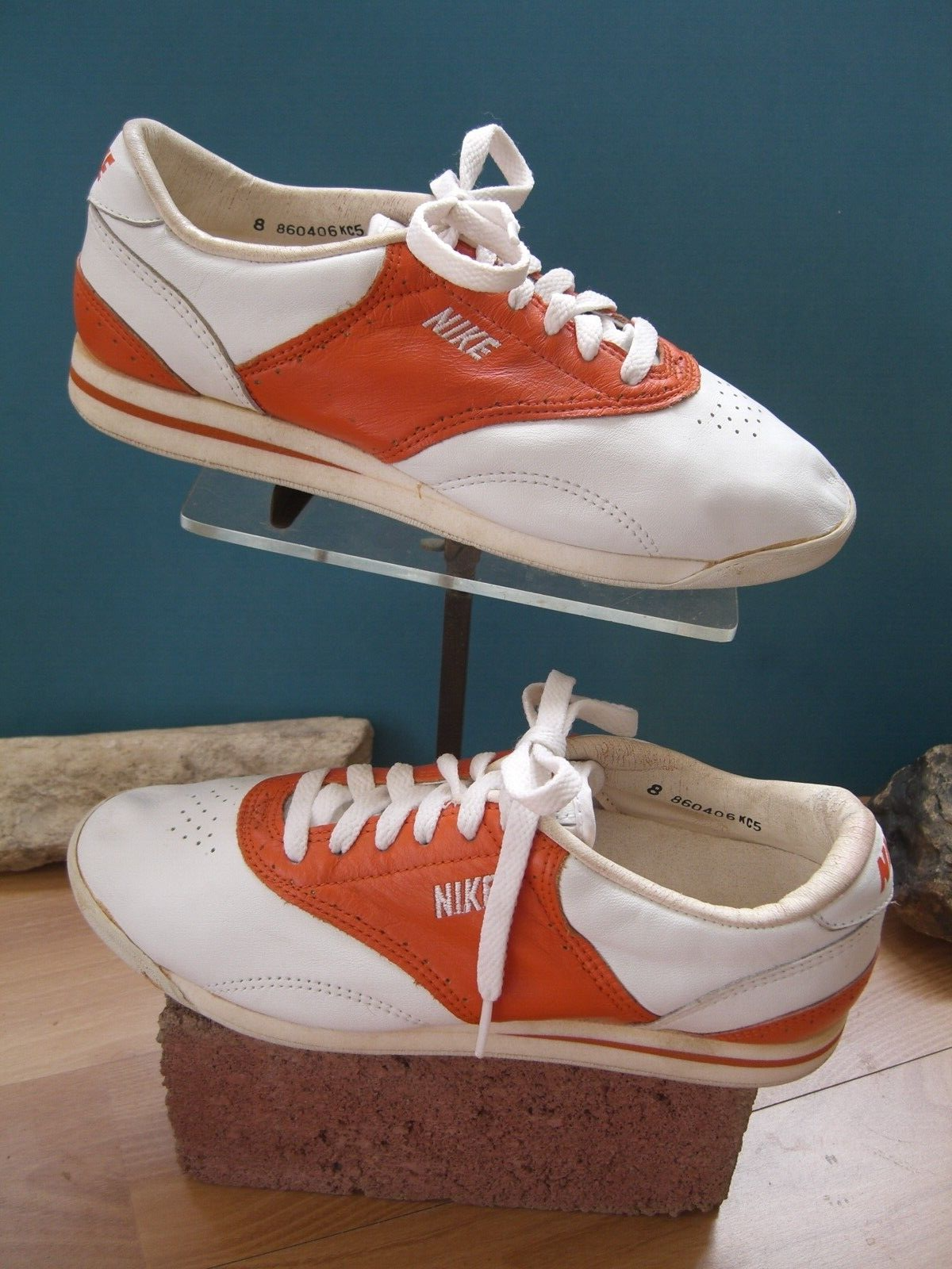 1986 Vintage Nike Orange/white Saddle Shoes womens 8 | eBay