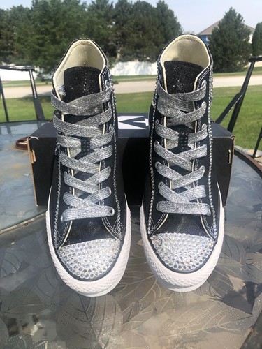 Pre-owned Converse Crystallized Greenbay  Bling-custom-made Any Team Any Sport Sz7-11 In Purple