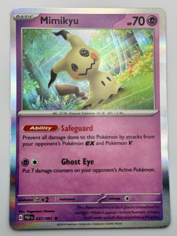 1/ｆLANTERN × Urcaguary アパx琥珀 Pokemon TCG Card Paldean Fates 037/091 Holo Rare Mimikyu | eBay