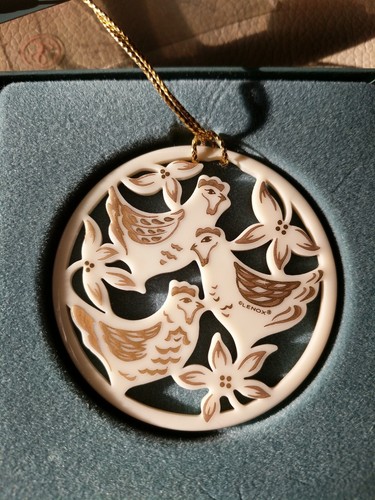 Lenox Christmas Ornament 12 Days of Christmas Three French Hens Mint Preowned