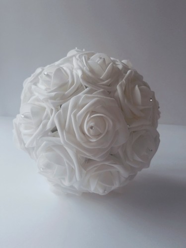 White Bridal Bouquet, white bridesmaid bouquet, white wedding bouquet, brooch,
