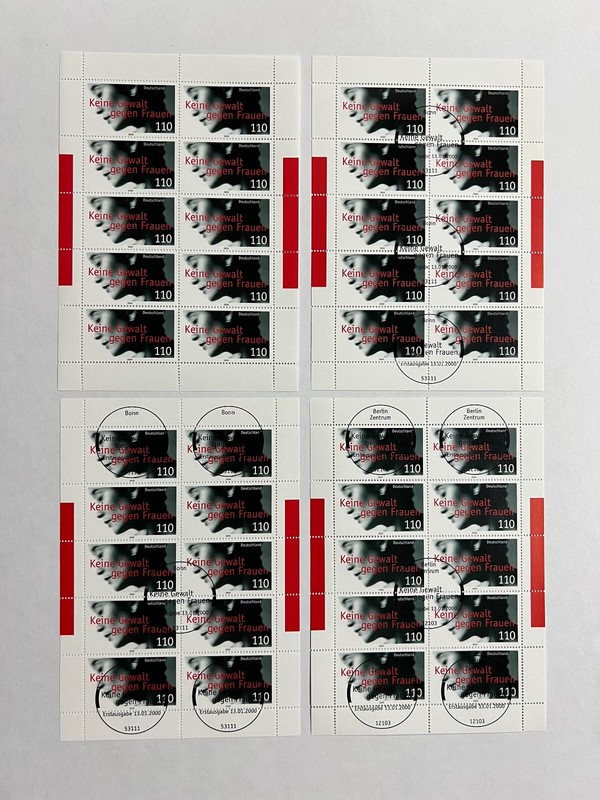 Bund Brd Auswahl Kleinbogen Zehnerbogen 2093**/° Keine Gewalt Gegen Frauen Sozia