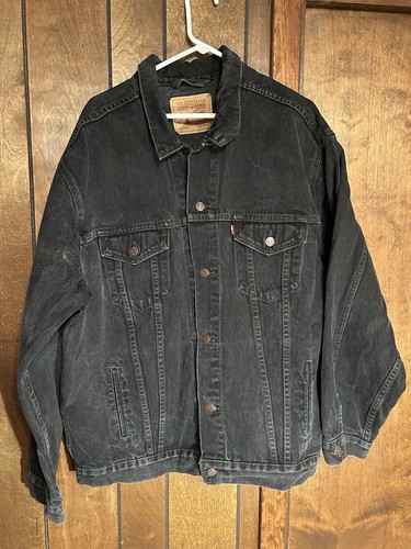 90s Levi's 70598-4159 BLACK DENIM JACKET Size X
