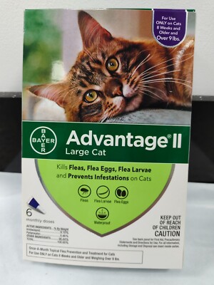 Advantage II Flea Prevention for Large Cats (9 lbs and Over)- 6 Pack