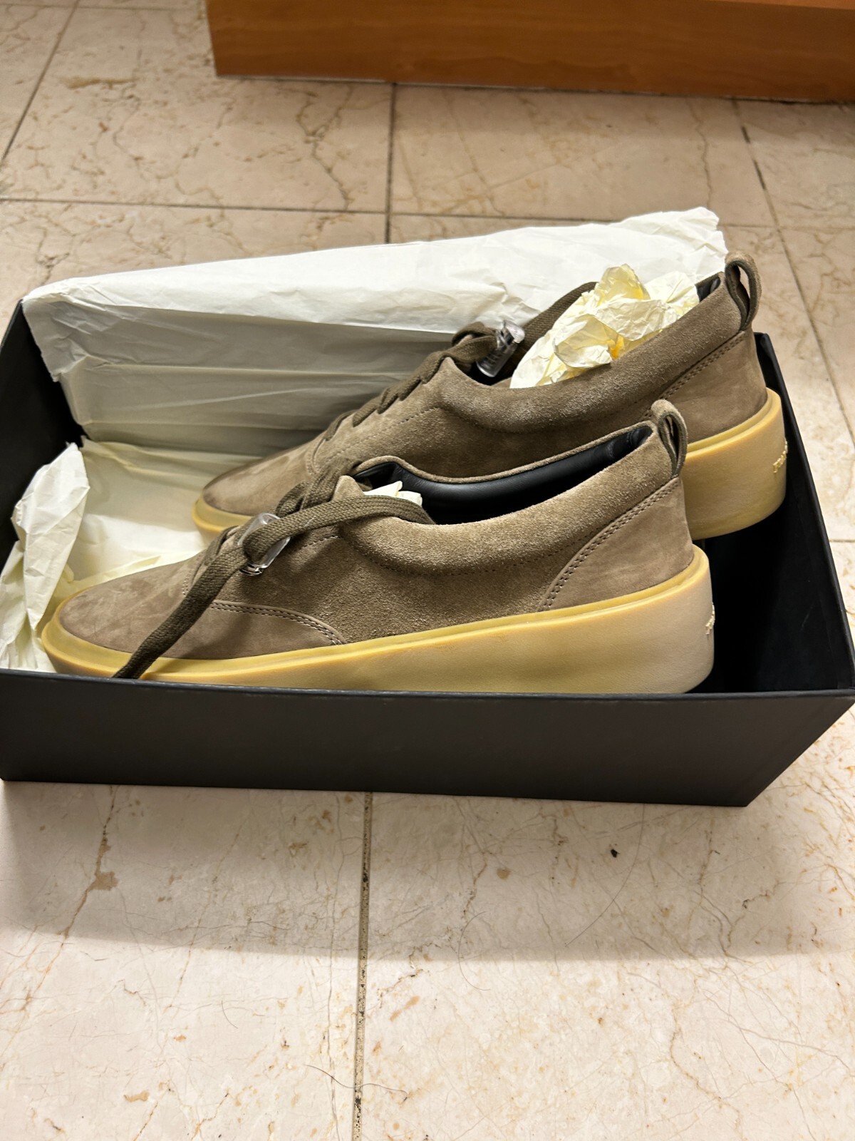 Pre-owned Fear Of God 101 Rough Suede Grey Sneakers Size Us 9 / Eur 42 In Gray