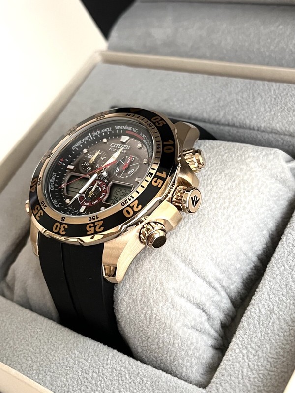 Pre-owned Citizen Promaster Watch Eco-drive Jr4046-03e Chronograph Black Rubber Strap
