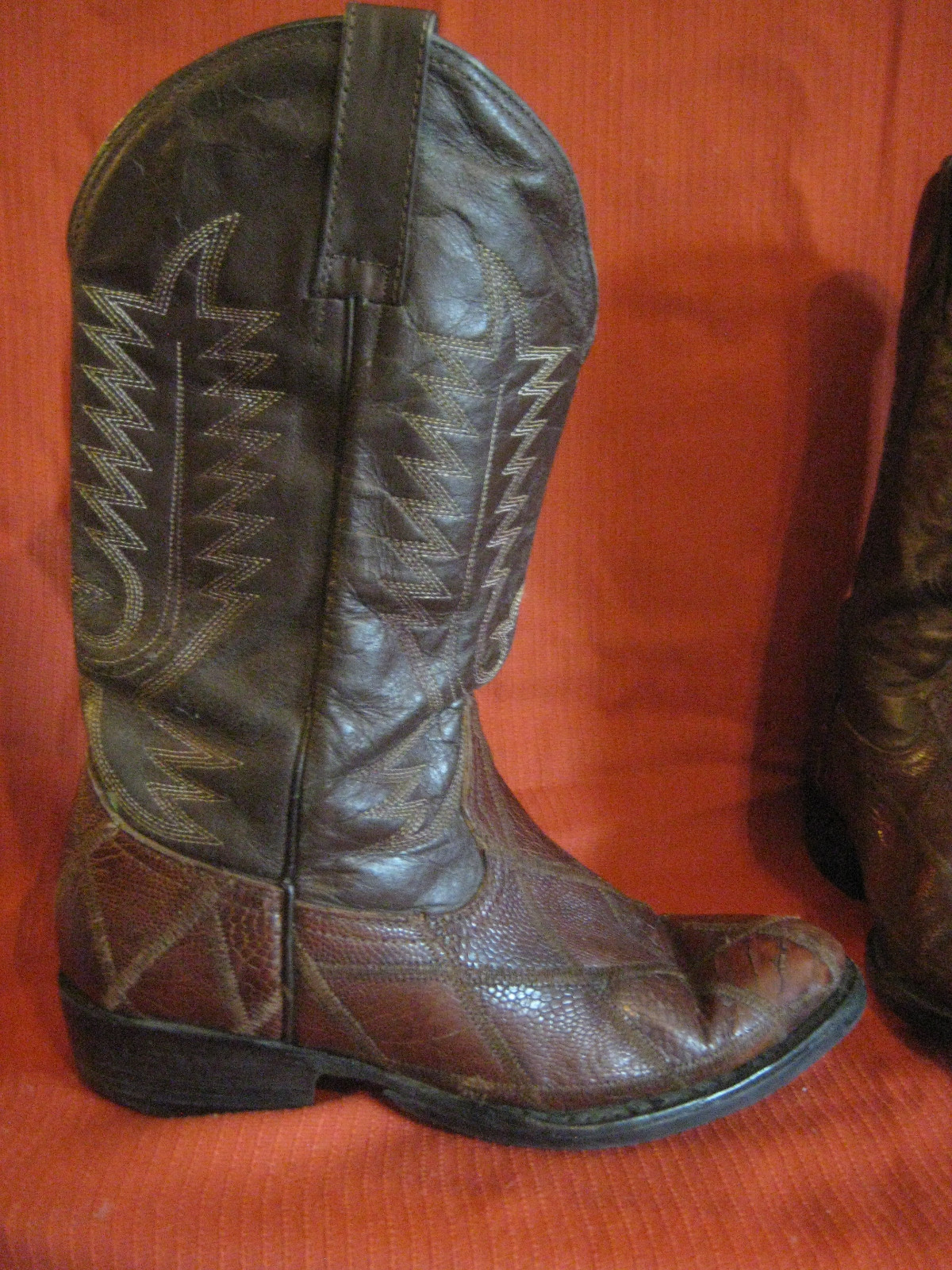PISOLITAS vtg Western BOOTS sz 7.5 mens Mexico brown leather Cowboy
