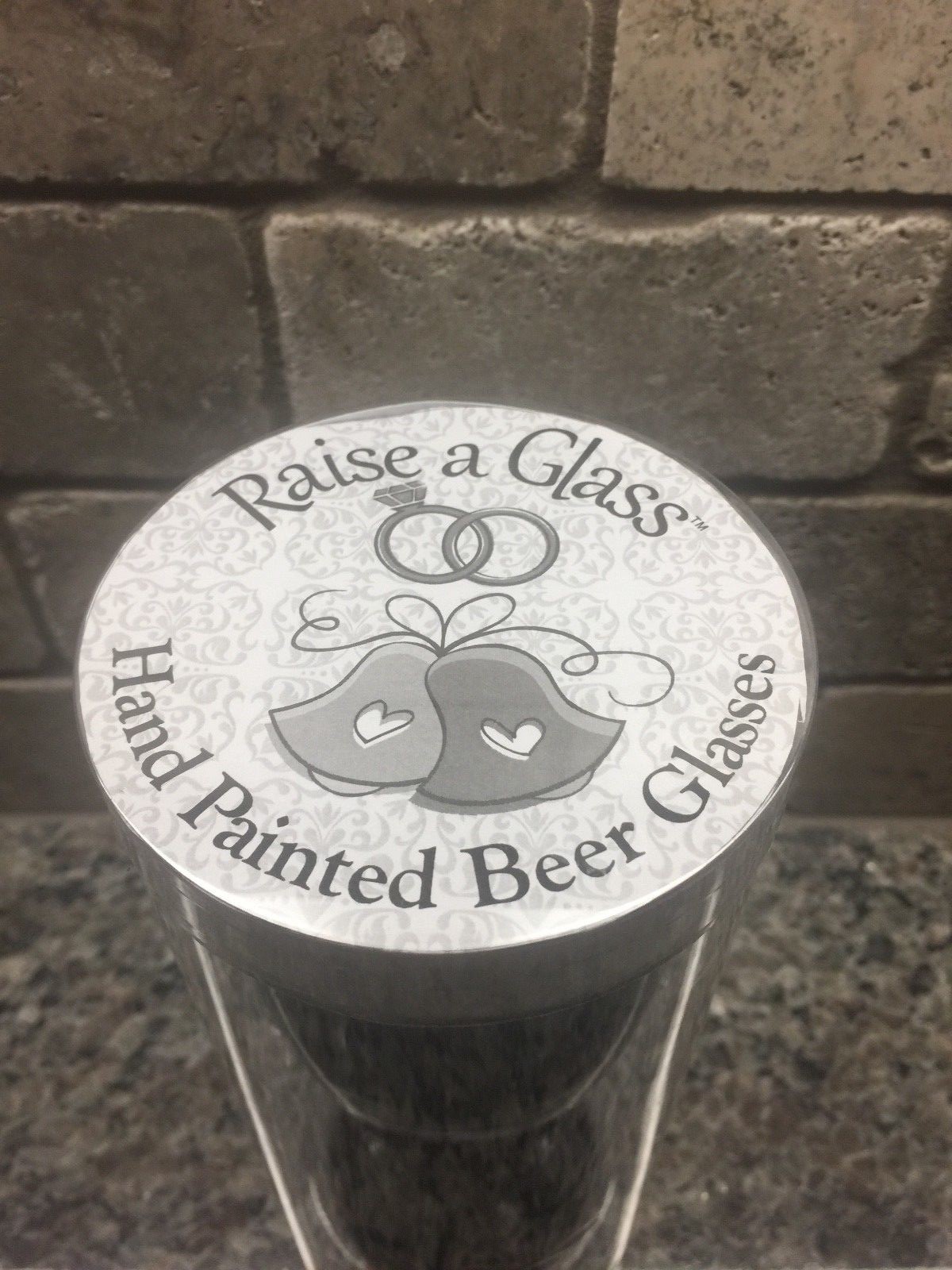 NEW - Raise a Glass Hand Painted Beer Glass - Tuxedo - Perfect Best Mans Gift!