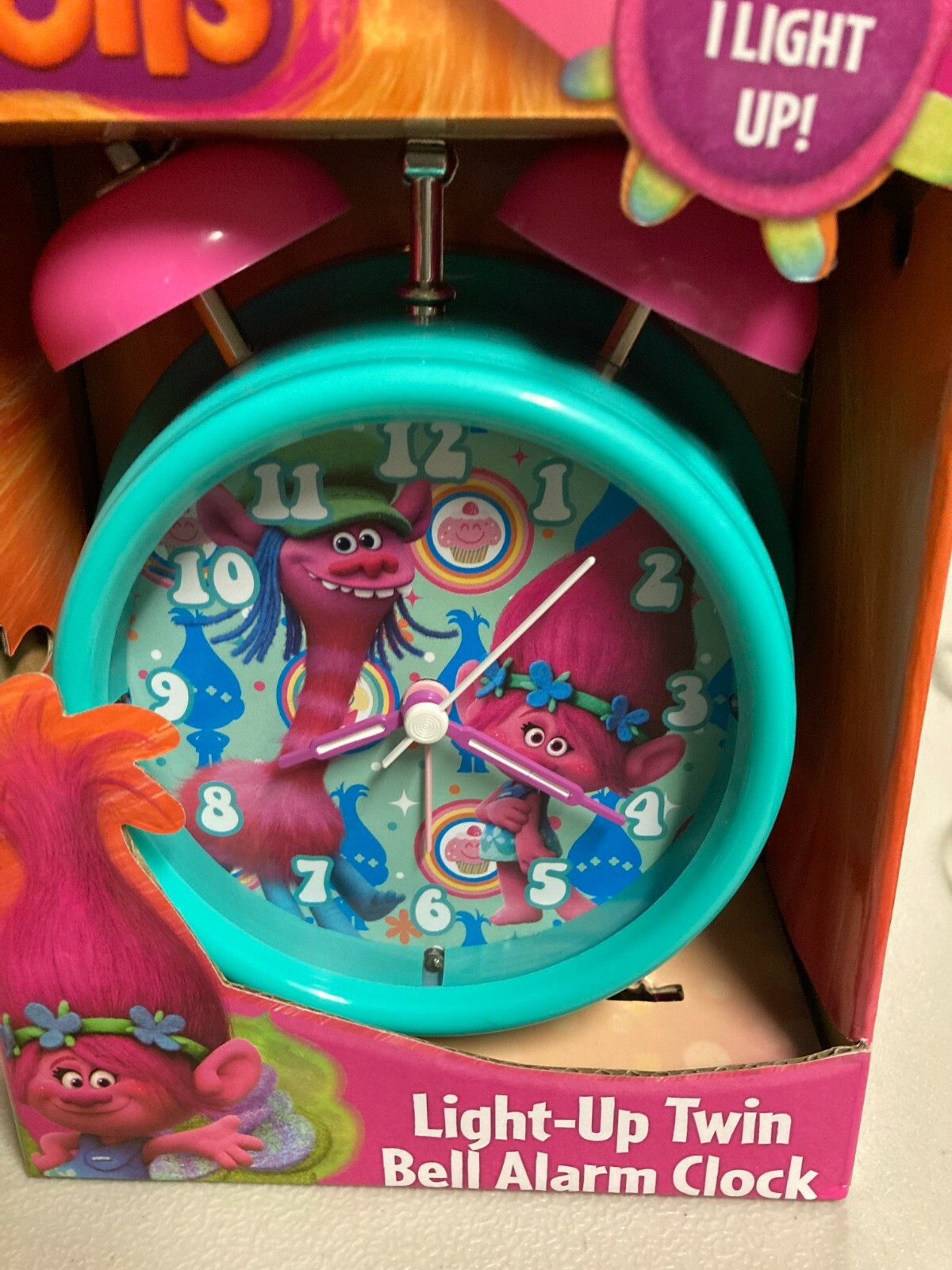 DREAMWORKS TROLL LIGHT UP TWIN BELL ALARM CLOCK NEW IN BOX