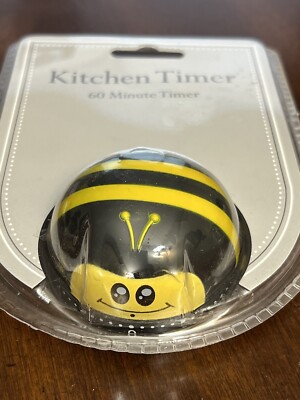 Black & Yellow Smiling Bee Design Kitchen 60 Minute Timer