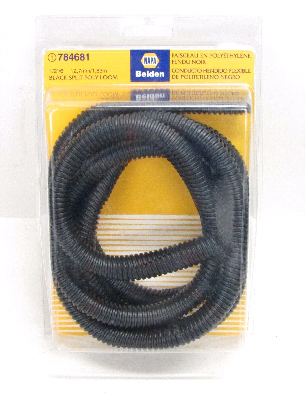 NEW! NAPA BELDEN BLACK SPLIT POLY WIRE LOOM, 1/2 NEW! NAPA BELDEN BLACK SPLIT POLY WIRE LOOM, 1/2