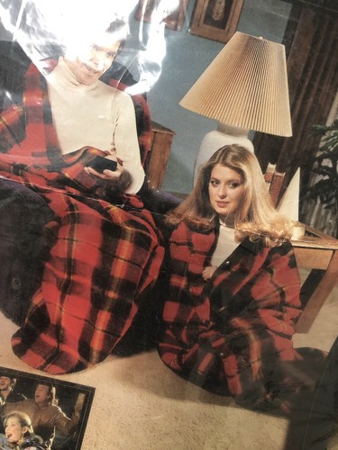 Beacon Camp Warm Wrap Blanket Robe Vintage 70s 1970s Brown Plaid Original Tag